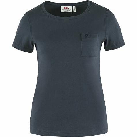 Fjallraven Udsalg T-Shirt Dame Övik Mørkeblå AQTK84673